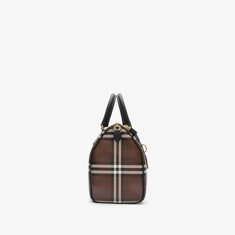 Medium Check Bowling Bag in Chocolate brown - Women | Burberry® Official