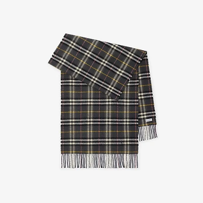 Check British Wool Scarf in Navy | Burberry® Official