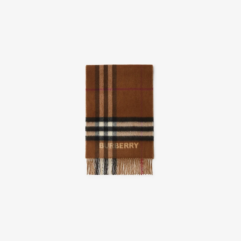 Contrast Check Cashmere Scarf in Archive beige/birch brown | Burberry® Official