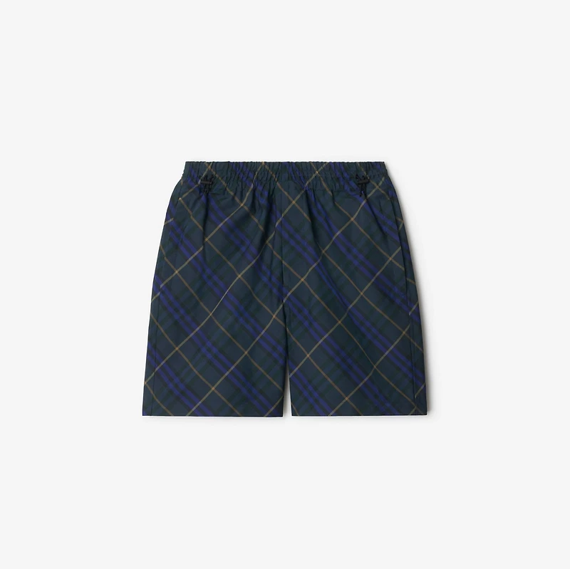 Check Twill Shorts in Midnight - Men, Nylon | Burberry® Official