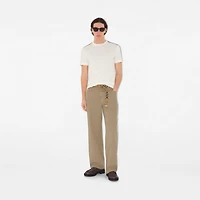 Check Trim Cotton T-shirt in Chalk white - Men | Burberry® Official