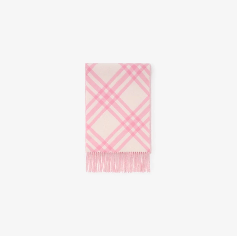 Check Cashmere Scarf in Sugar pink | Burberry® Official