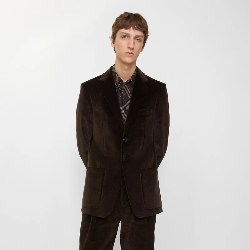 Corduroy Tailored Jacket in Clove brown - Men | Burberry® Official
