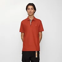 Cotton Polo Shirt in Fire orange - Men | Burberry® Official