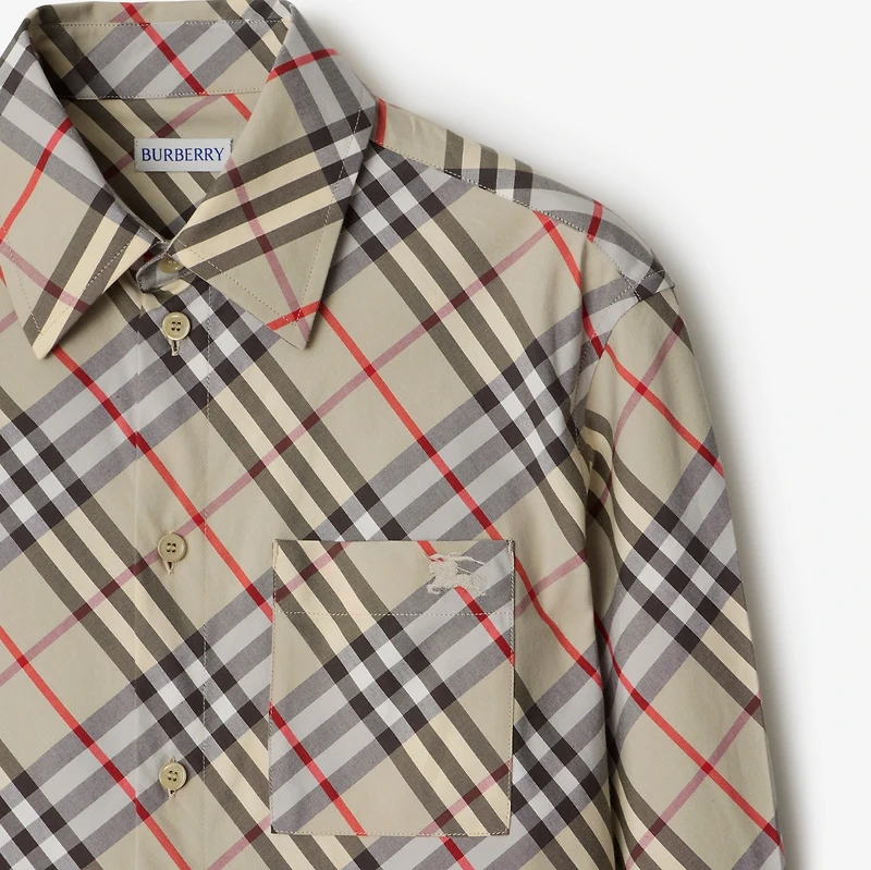 Regular Fit Check Cotton Shirt in Chipping - Women | Burberry® Official