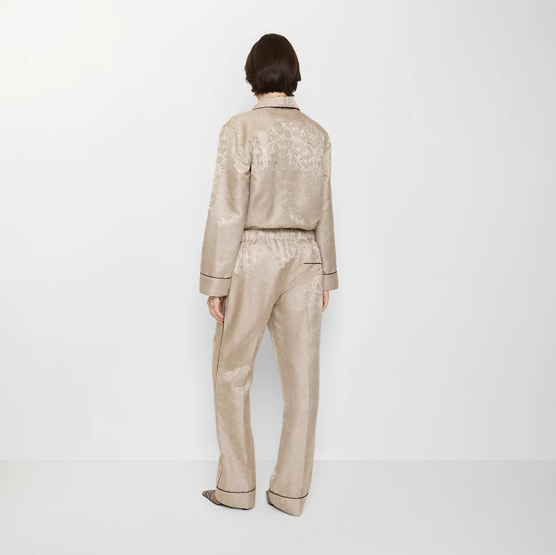Sunflower Silk Pyjama Trousers in Taupe beige - Women | Burberry® Official