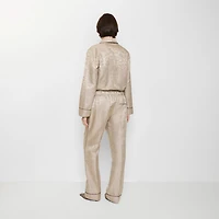 Sunflower Silk Pyjama Trousers in Taupe beige - Women | Burberry® Official