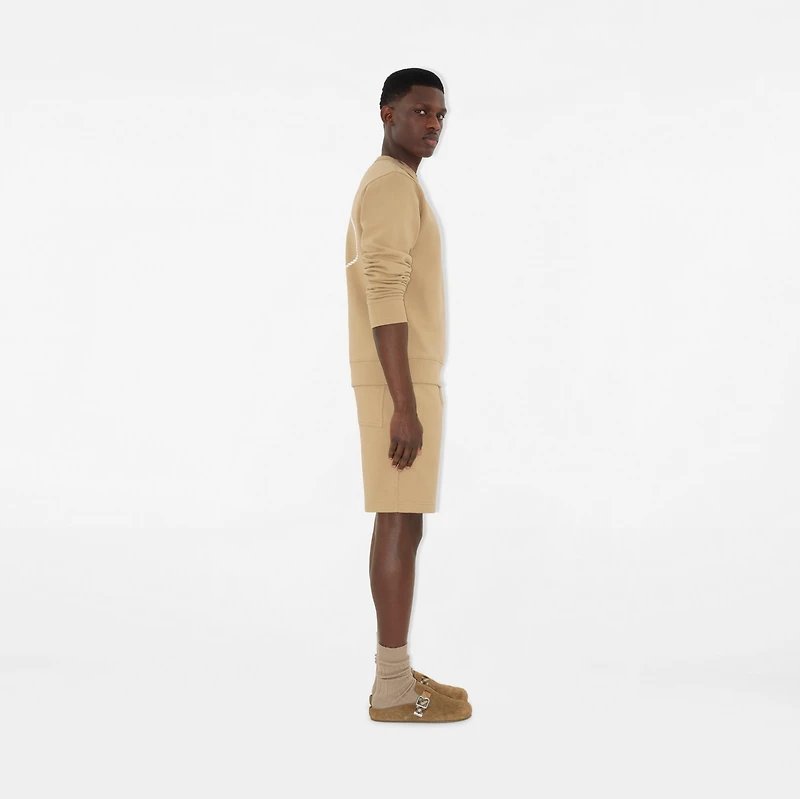 Knight Stamp Cotton Shorts in Flax beige - Men | Burberry® Official