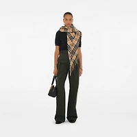 Check Wool Cashmere Cape in Sand | Burberry® Official