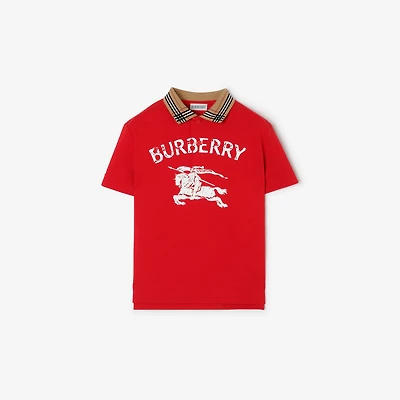 EKD Cotton Piqué Polo Shirt in Pillar red | Burberry® Official
