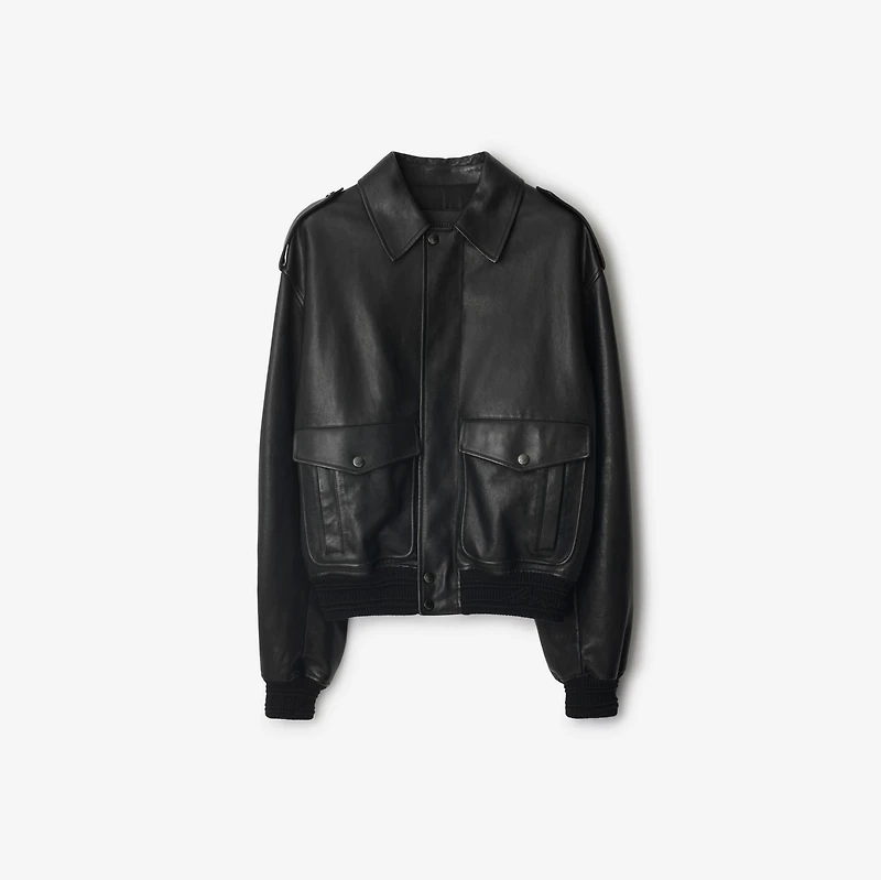 Leather Bomber Jacket in Black - Men | Burberry® Official