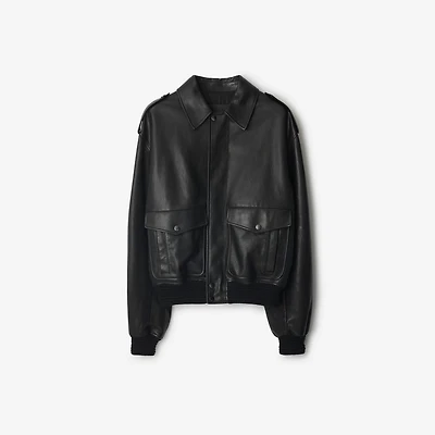 Leather Bomber Jacket in Black - Men | Burberry® Official