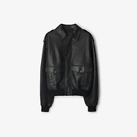 Leather Bomber Jacket in Black - Men | Burberry® Official