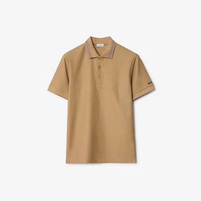 Cotton Polo Shirt in Camel - Men | Burberry® Official