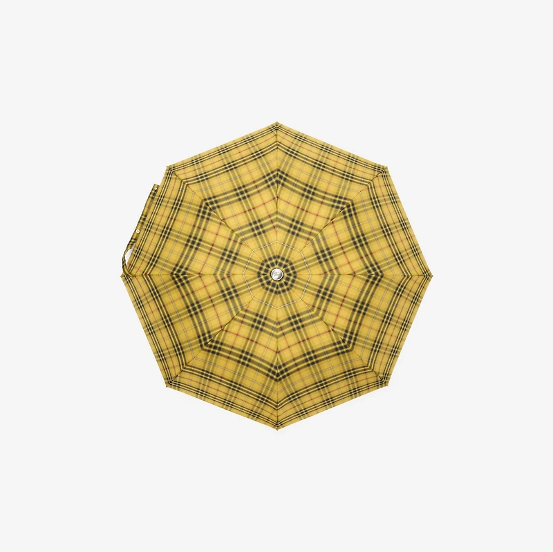 Check Folding Umbrella in Pear yellow | Burberry® Official
