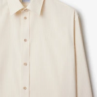 Relaxed Fit Striped Silk Shirt in Clam - Men | Burberry® Official