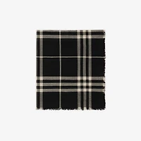 Wide Check Wool Scarf in Black/calico | Burberry® Official