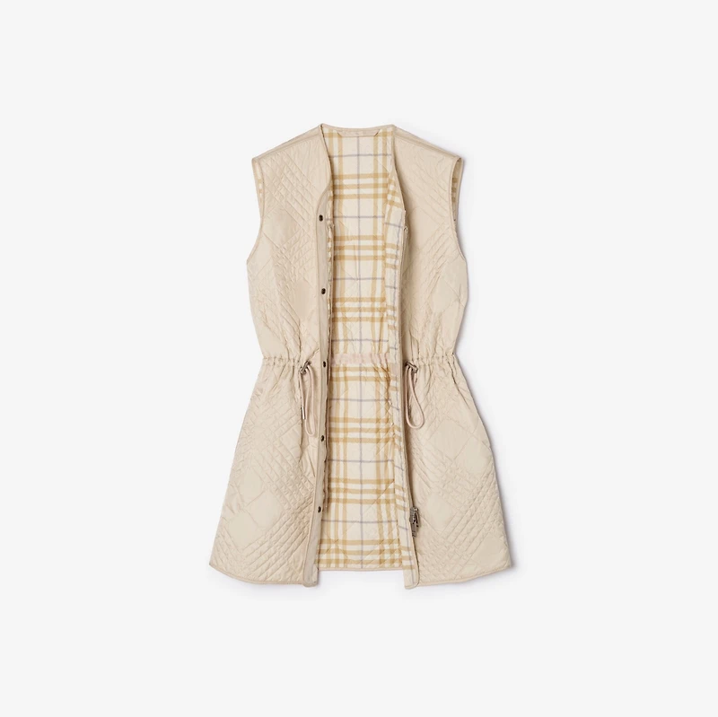 Quilted Nylon Walby Warmer in Stone beige - Women | Burberry® Official