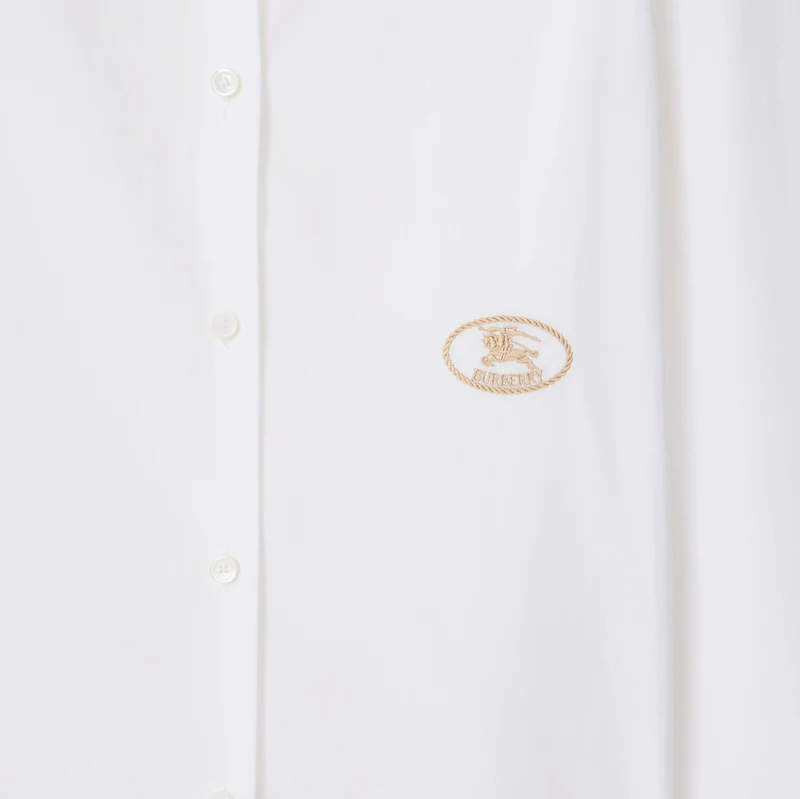 Slim Fit Cotton Poplin Shirt in White - Women | Burberry® Official