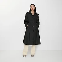 Long Nylon Hooded Car Coat in Black - Women | Burberry® Official