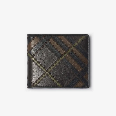 Check Intarsia Bifold Wallet in Peat brown - Men | Burberry® Official