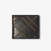 Check Intarsia Bifold Wallet in Peat brown - Men | Burberry® Official