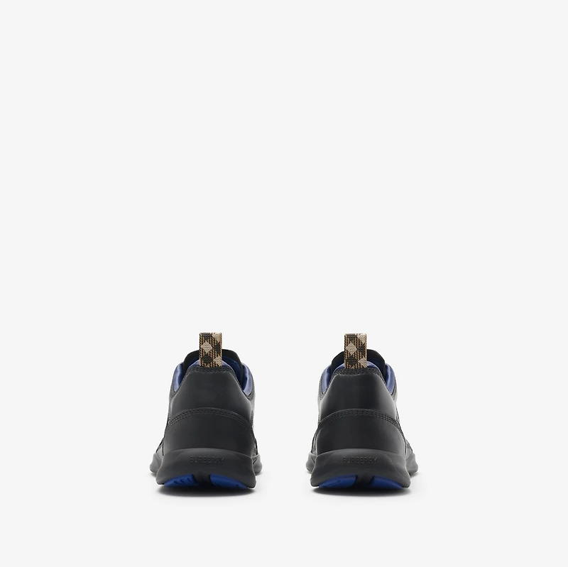 Leather Matrix Sneakers in Black - Men | Burberry® Official