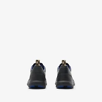 Leather Matrix Sneakers in Black - Men | Burberry® Official