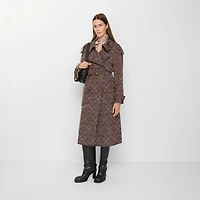 Long Baroque Viscose Blend Fitzrovia Trench Coat in Duchess red - Women | Burberry® Official