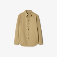 Relaxed Fit Gabardine Overshirt in Hamper beige - Men, Cotton | Burberry® Official
