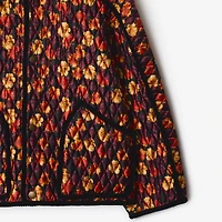 Geranium Leaf Quilted Nylon Floriston Jacket in Poppy red - Women | Burberry® Official