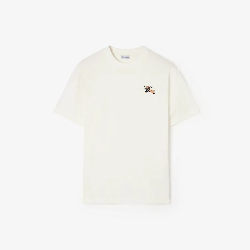 Knight Cotton T-shirt in Chalk white - Men | Burberry® Official