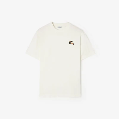 Knight Cotton T-shirt in Chalk white - Men | Burberry® Official