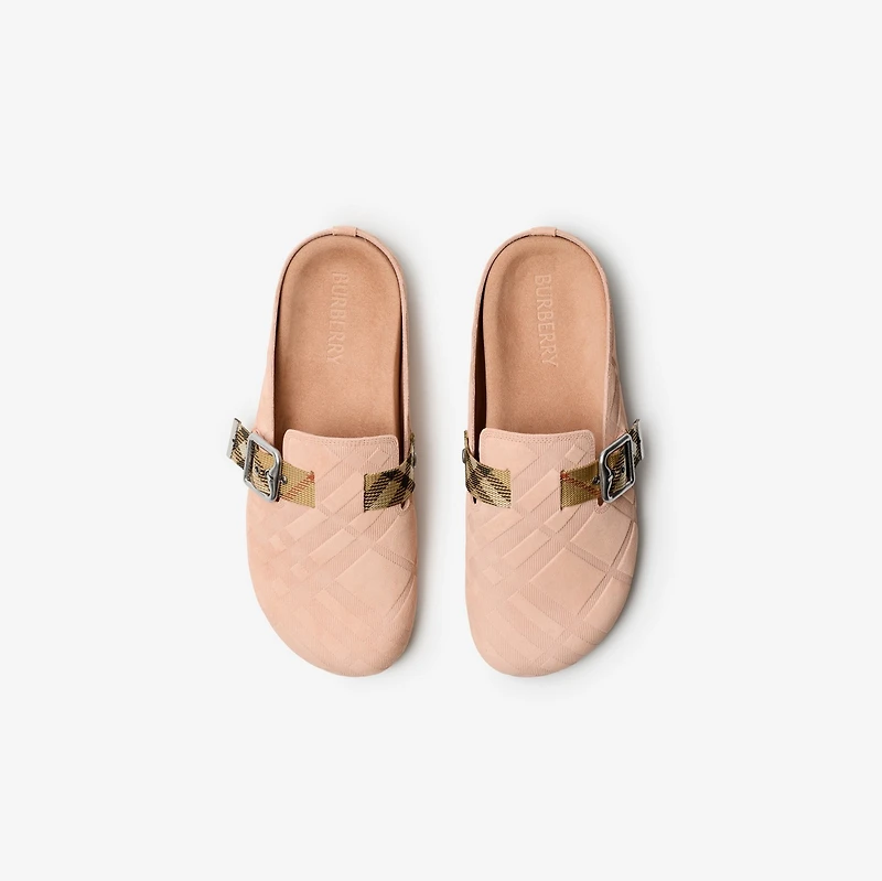 Check Suede Urchin Clogs in Flora - Women | Burberry® Official