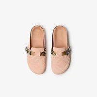 Check Suede Urchin Clogs in Flora - Women | Burberry® Official