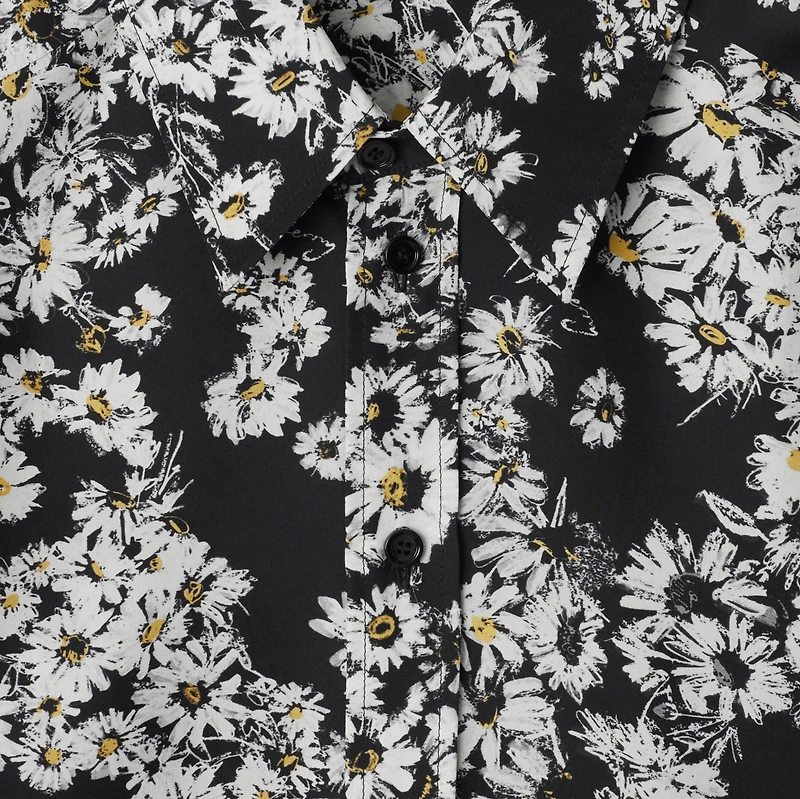 Regular Fit Daisy Silk Shirt in Black - Women | Burberry® Official