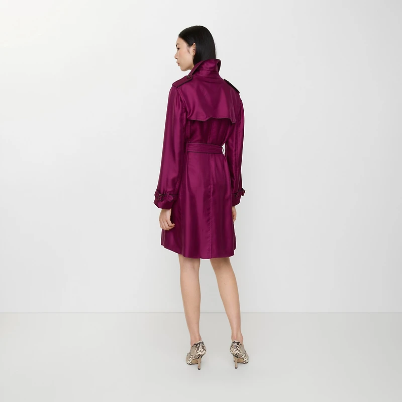 Long Silk Foxfield Trench Coat in Allium purple - Women | Burberry® Official