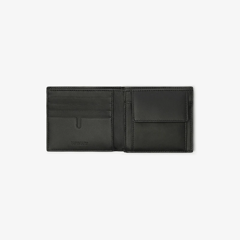City Check Bifold Coin Wallet in Navy - Men, Technical, Cotton | Burberry® Official