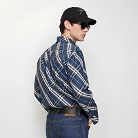 Relaxed Fit Check Cotton Shirt in Pilot blue - Men | Burberry® Official