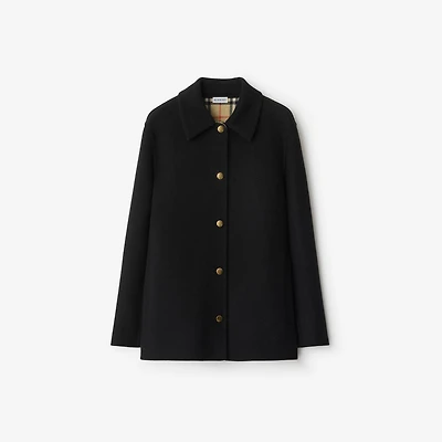 Wool Overshirt in Black/sand - Women | Burberry® Official
