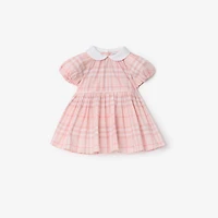 Check Cotton Dress with Bloomers in Ice pink - Children | Burberry® Official