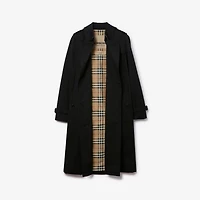 Long Kensington Heritage Trench Coat in Black - Women, Cotton Gabardine | Burberry® Official