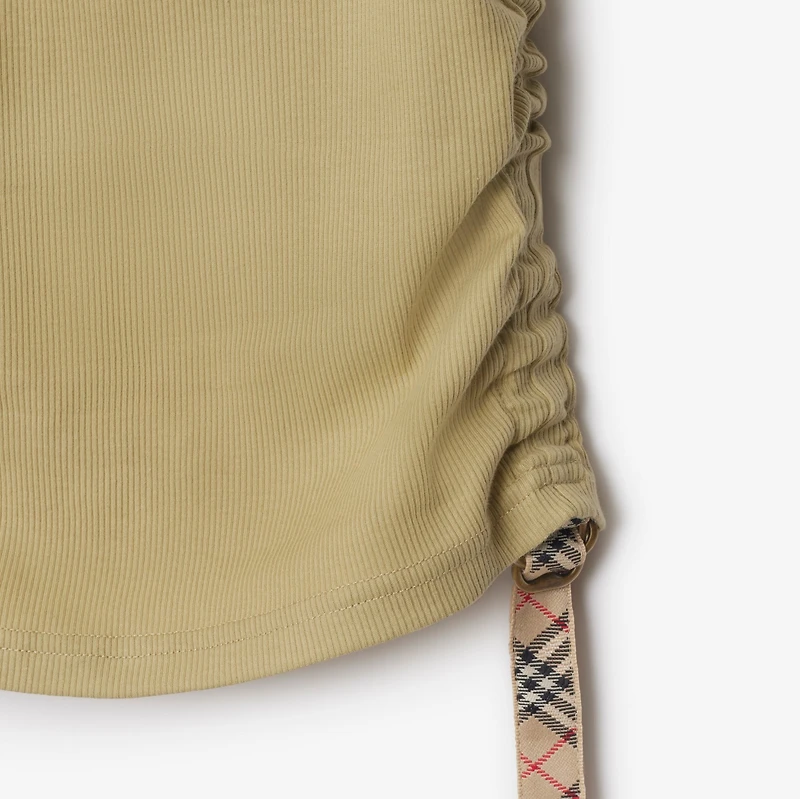 Festival Cotton Blend Tank Top in Hemlock - Women | Burberry® Official