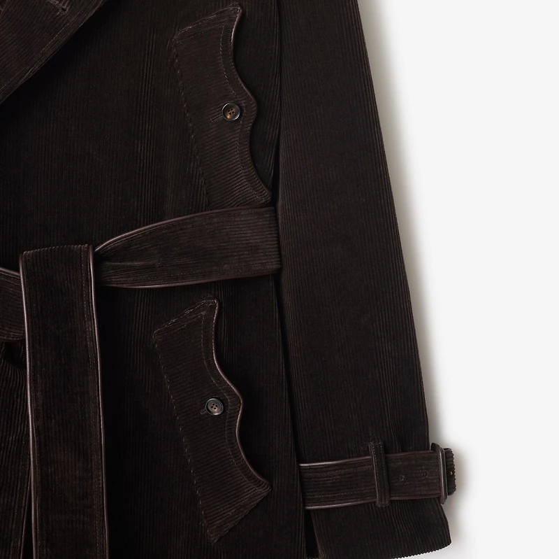 Long Corduroy Trench Coat in Clove brown - Men | Burberry® Official
