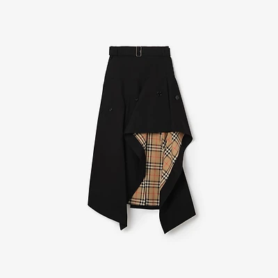 Gabardine Asymmetric Trench Skirt in Black - Women | Burberry® Official