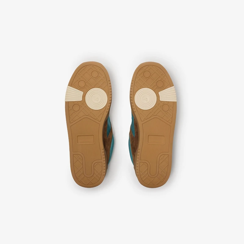 Suede and Mesh Arc Sneakers in Hazel brown - Men | Burberry® Official