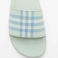 Check Slides in Seafoam green - Women | Burberry® Official