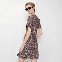 Ditsy Floral Silk Mini Dress in Petunia pink - Women | Burberry® Official