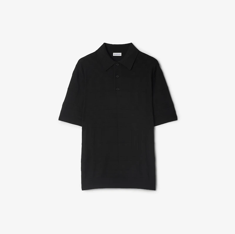 Check Cotton Polo Shirt in Black - Men | Burberry® Official