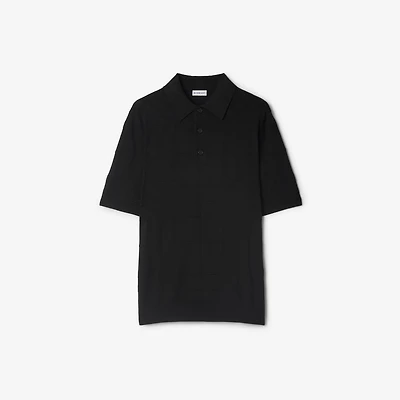 Check Cotton Polo Shirt in Black - Men | Burberry® Official